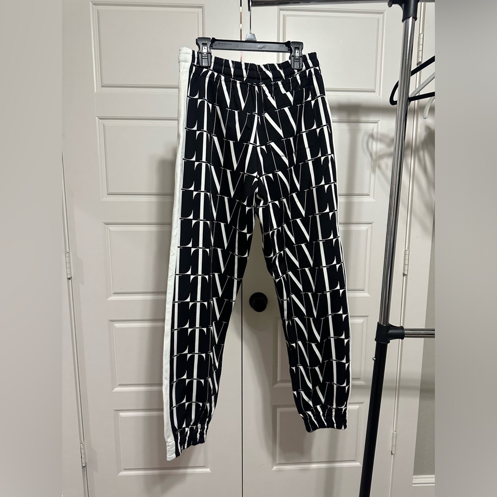 Valentino Black and White Logo Joggers